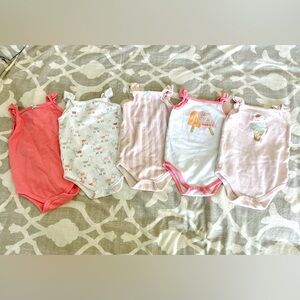 Set of 5 Baby Girl Oneies 9-12 months